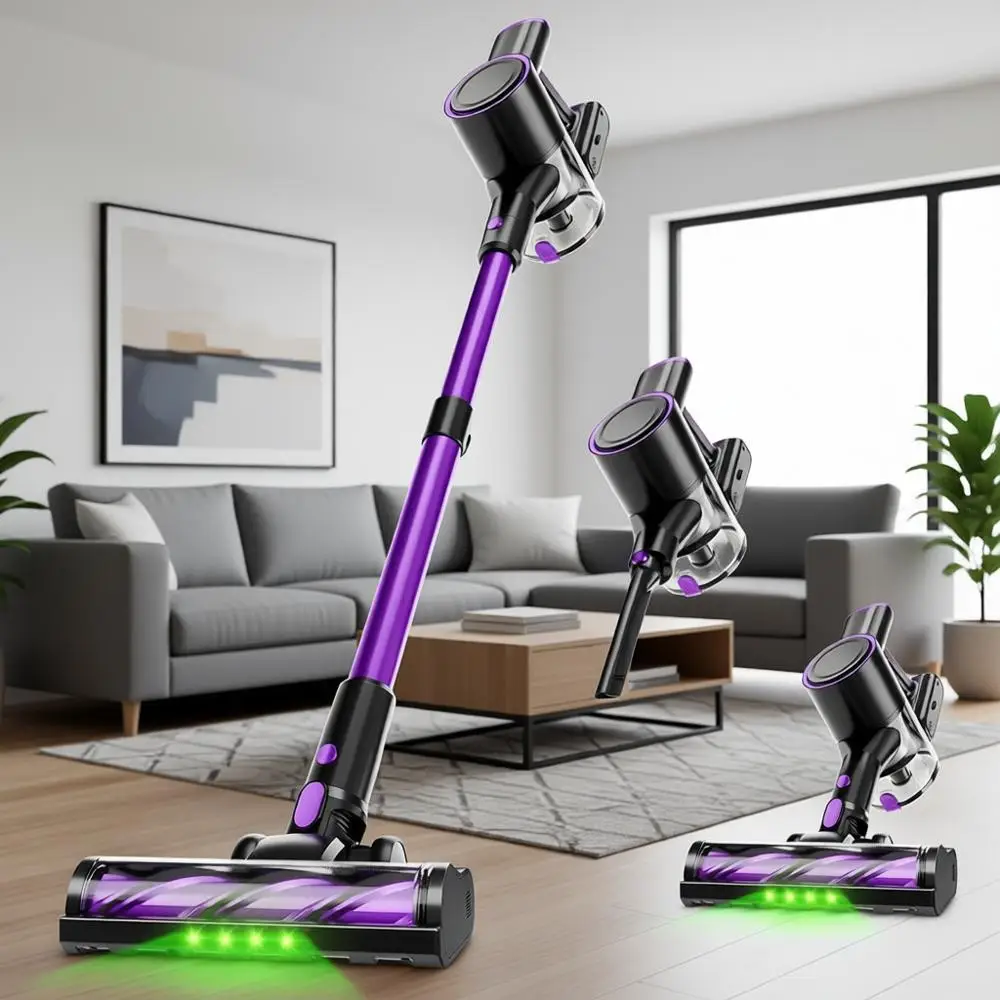 

500W/40Kpa Vacuum Cleaners, Stick Vacuum with LED Display, Anti-Pet Hair, Lightweight for Home Use