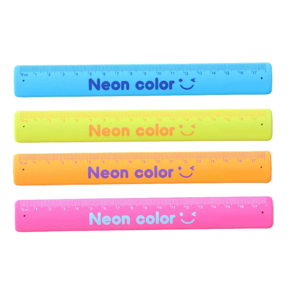 

4 Pcs Bracelet Ruler Pearlescent Flexible Measure Tools for Kids Shatterproof Foldable Student Slap B Lightweight Silicone Ruler
