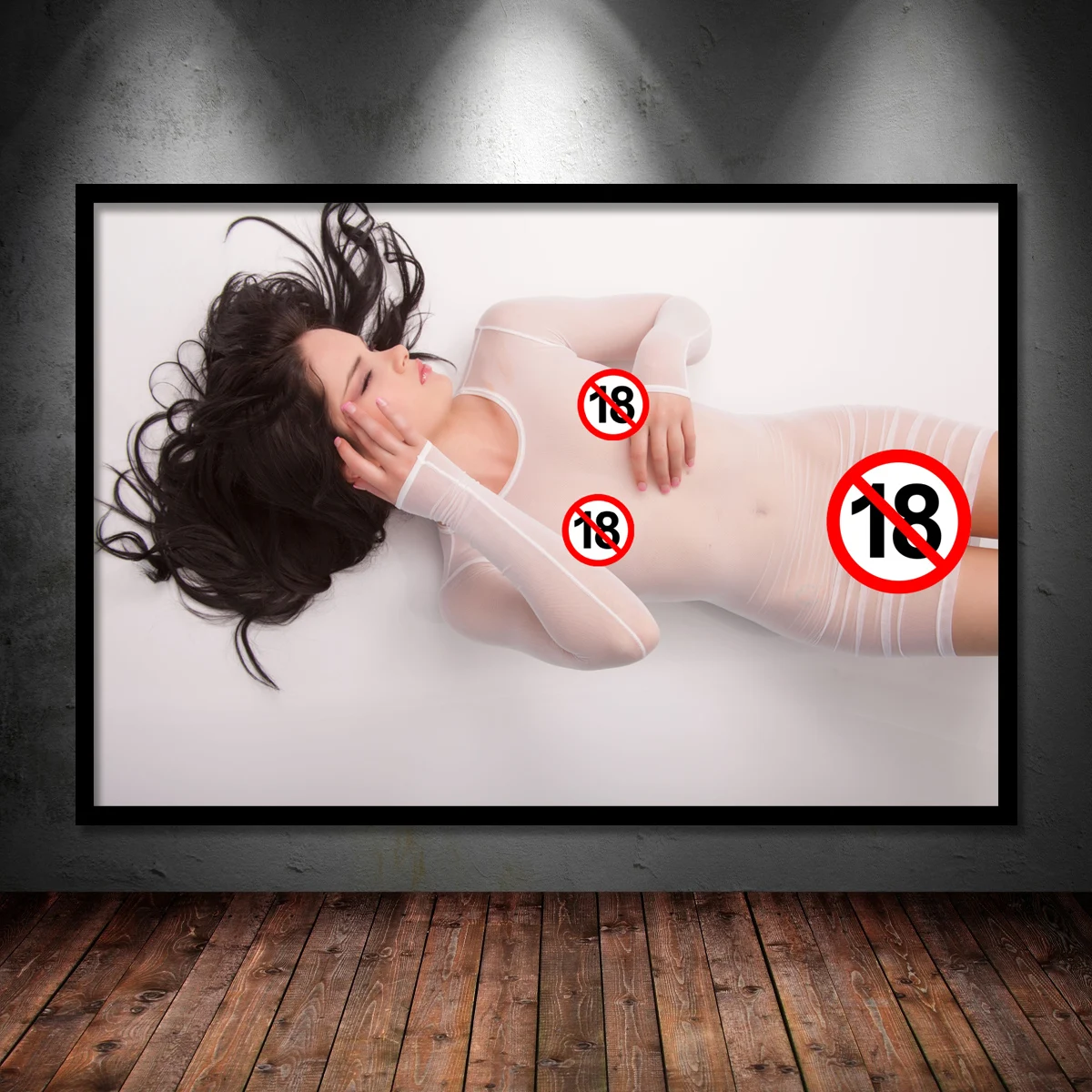 Beauty Sexy Girl Sheer Dress Boobs Hot Erotic Aldult Posters and Prints Canvas Painting Wall Art For Home living Room Decor