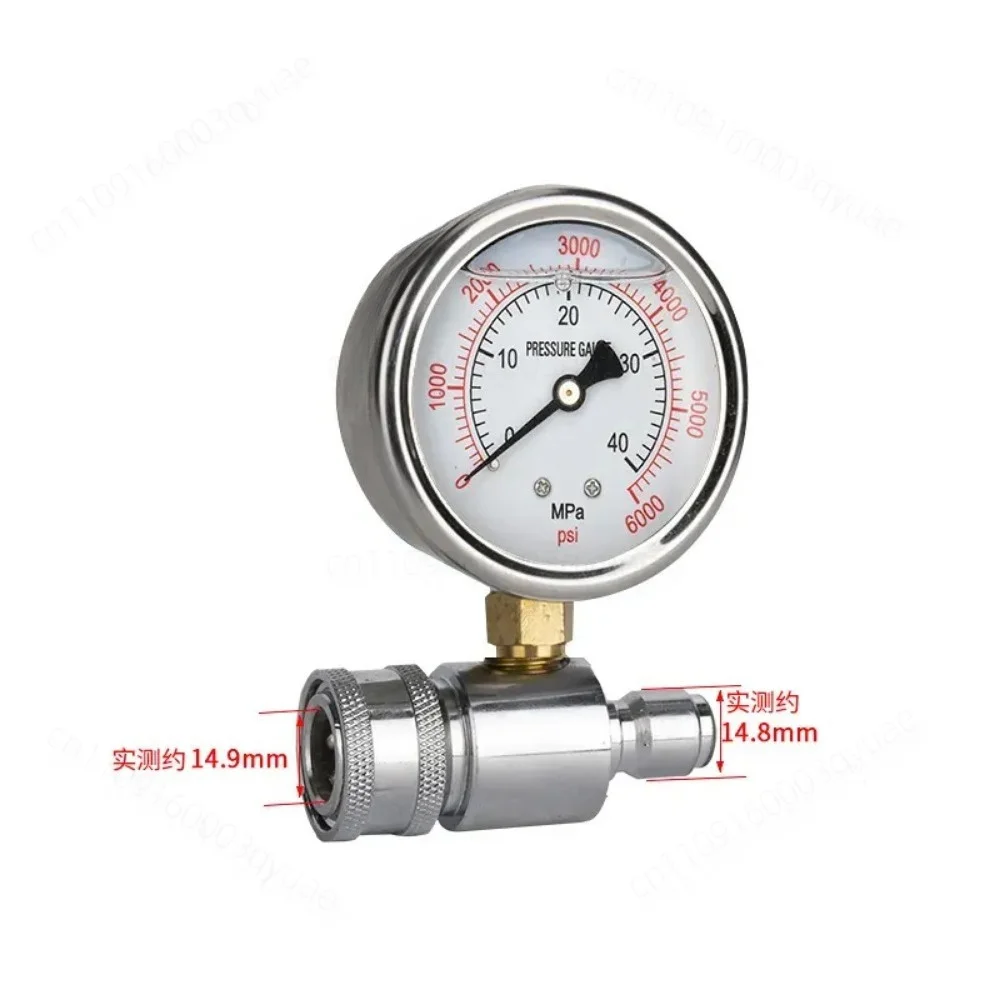 6000PSI Shockproof High Pressure Washer Gauge Connector 3/8 Quick Connect