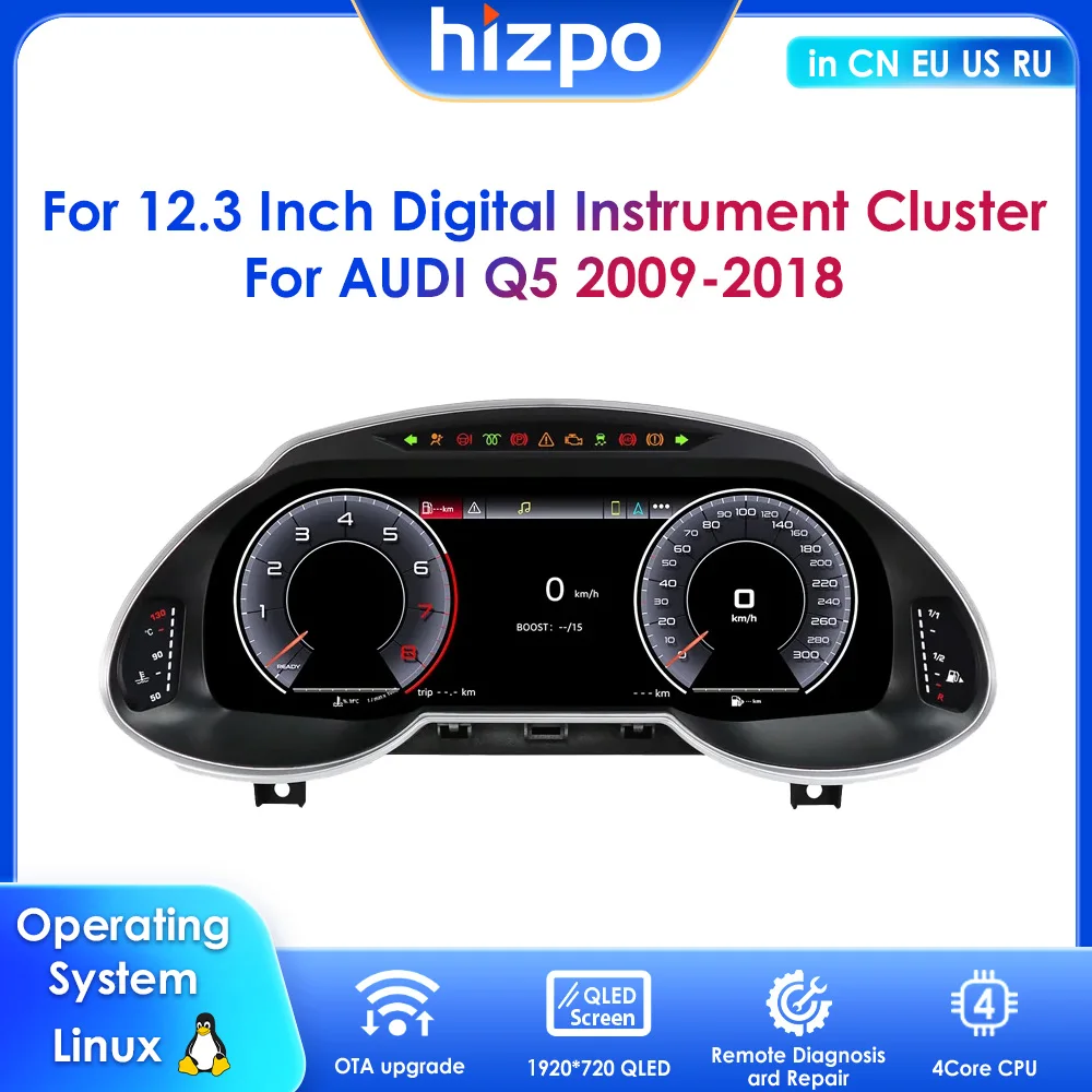 

12.3Inch Digital Dash Panels CarPlay Android Auto Dashboard For Audi Q5 2009-2018 Car Instrument Cluster LCD Virtual Cockpit