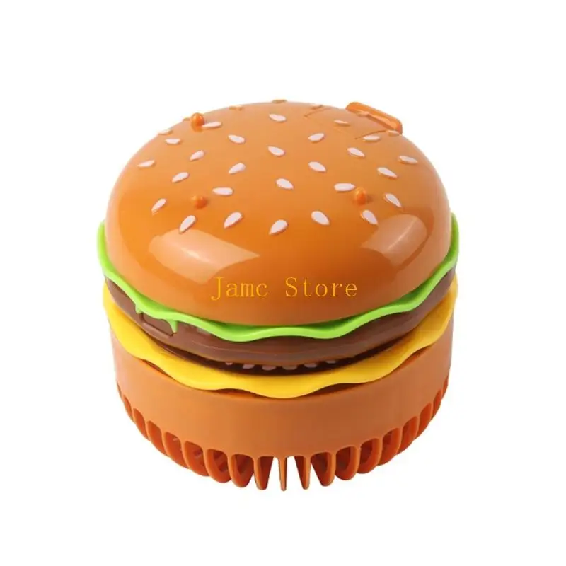 LX0B Novelty Battery Power Hamburger Desk Fan 1 Speed Quiet Operation For Camping