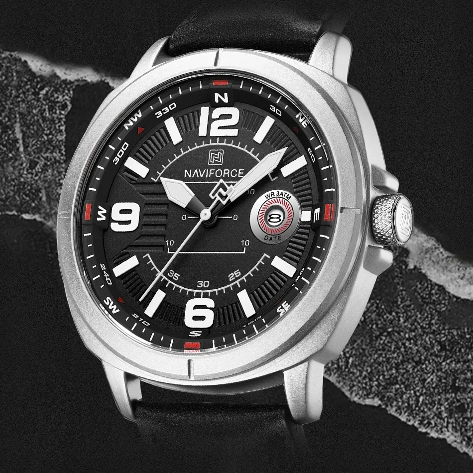 NAVIFORCE  High Quality PU Band Calendar Male Wristwatch Brand Men Quartz Watch Auto Date Display Waterproof Clocks Reloj Hombre view 4