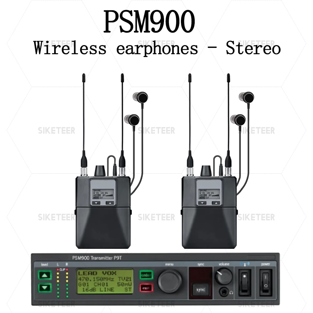 Hoogwaardige PSM900 professionele mono/stereo/schakelaar ingang in-ear draadloze monitoring microfoonsysteem voor band stage performa