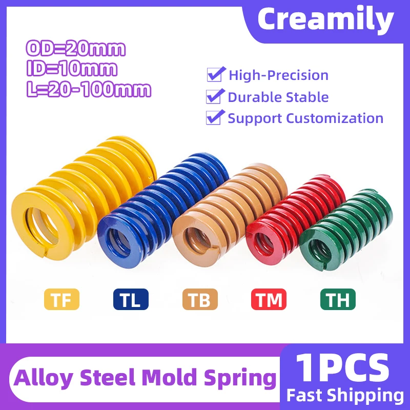 

Creamily 1PCS Die Mold Spring Spiral Stamping Alloy Steel Compression Springs For Rear Trunk and Pedal OD20mm ID10mm L20-100mm