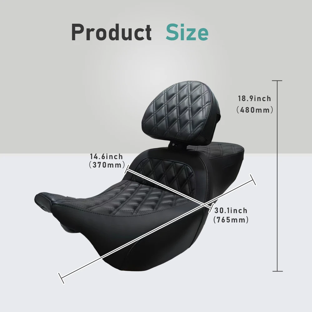 دراجة نارية خياطة ملونة تصعيد أريكة كبيرة وسادة مسند الظهر و 2 جل داخل مقعد لجولة شارع الإنزلاق الطريق الإنزلاق الطريق الملك 08-2023 #3