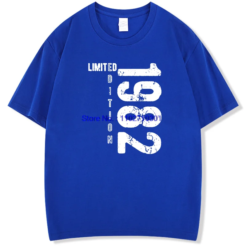 Unisex Casual Breathable Cotton T-Shirt Short Sleeve Born in 1982 Print Design Fashion Summer Birthday Gift Idea T-Shirt