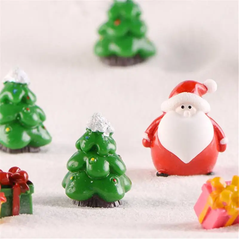 Christmas Snowman Micro Landscape Snow Basin Landscaping Ornaments Santa Claus Keychain Pendant Resin Christmas Gift