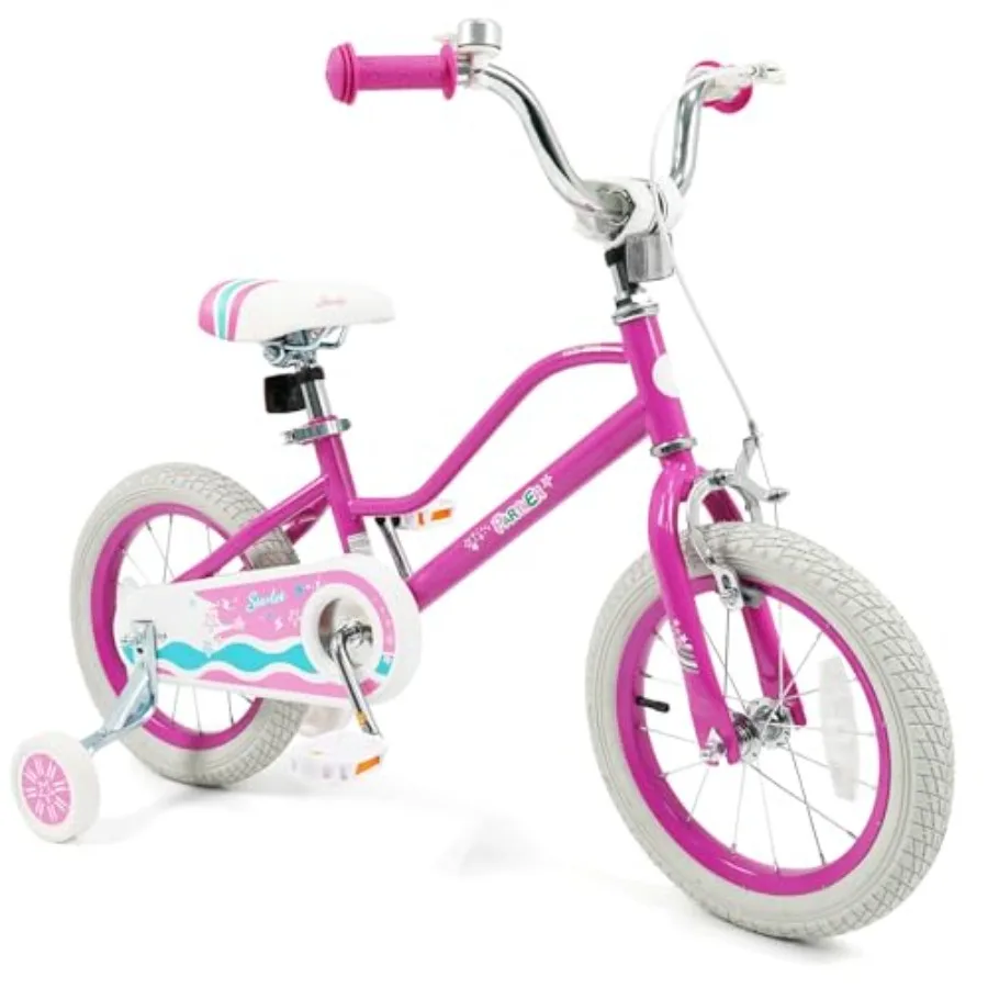 

Girls Bike 12 14 16 18 Bike for 3-8 Years Old with Training Wheels Adjustable Seat Handlebar Handbrake Coaster Brake Bicycle in