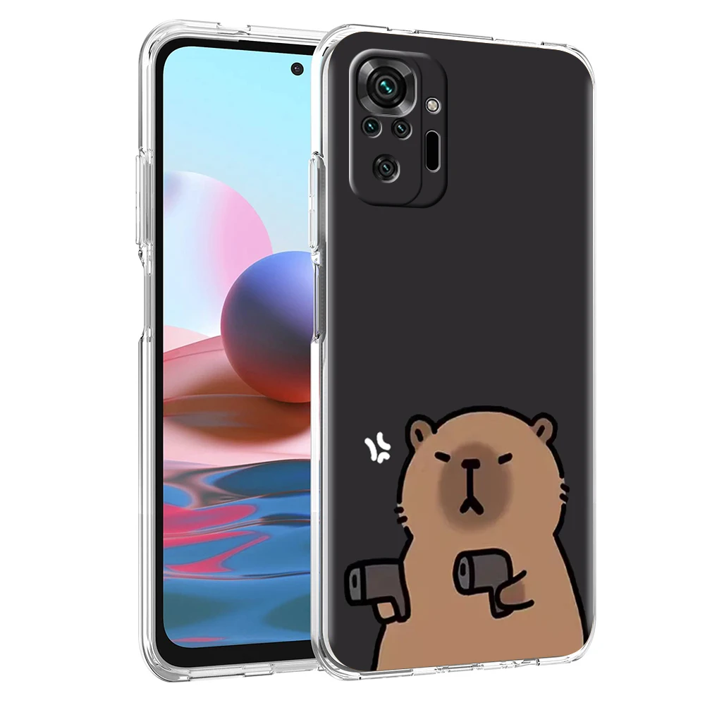 Cute Capybara Phone Case For Xiaomi Redmi Note 14 13 12 5G 9S 9 10 11 Pro Plus 4G 9T 14C 13C 12C 10C 9C 9A Clear Cover
