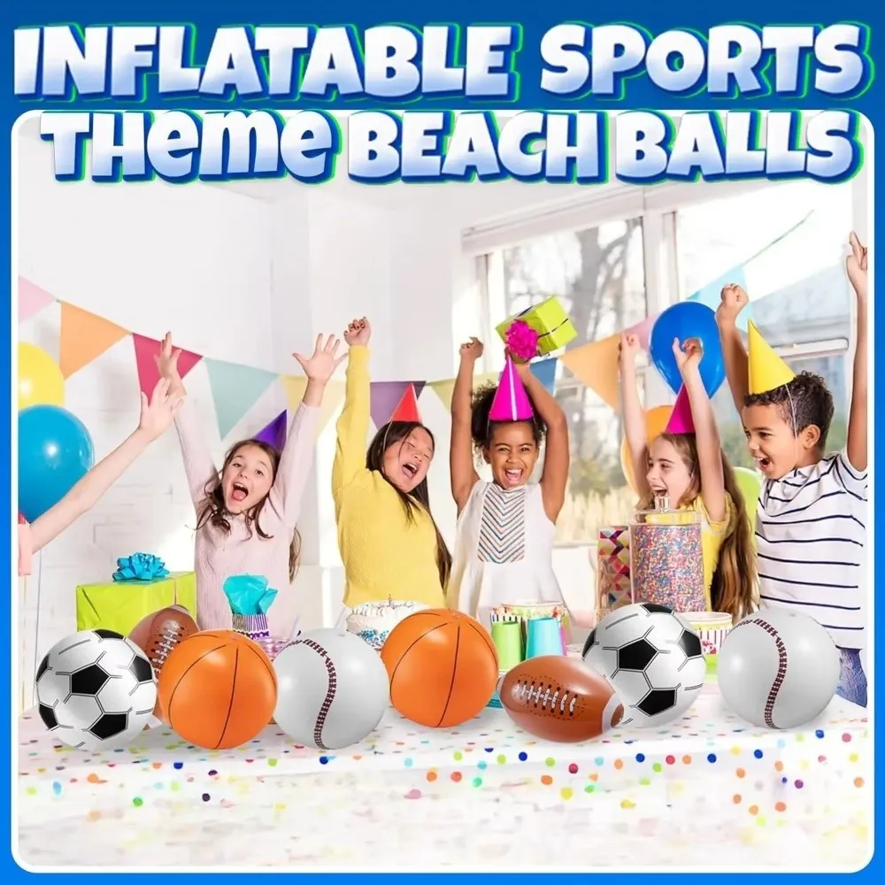 1PC Inflatable Sports Balls Baseball Style Rugby Style Beach Football Balls Basketball Style Float Design Pool Float Balls