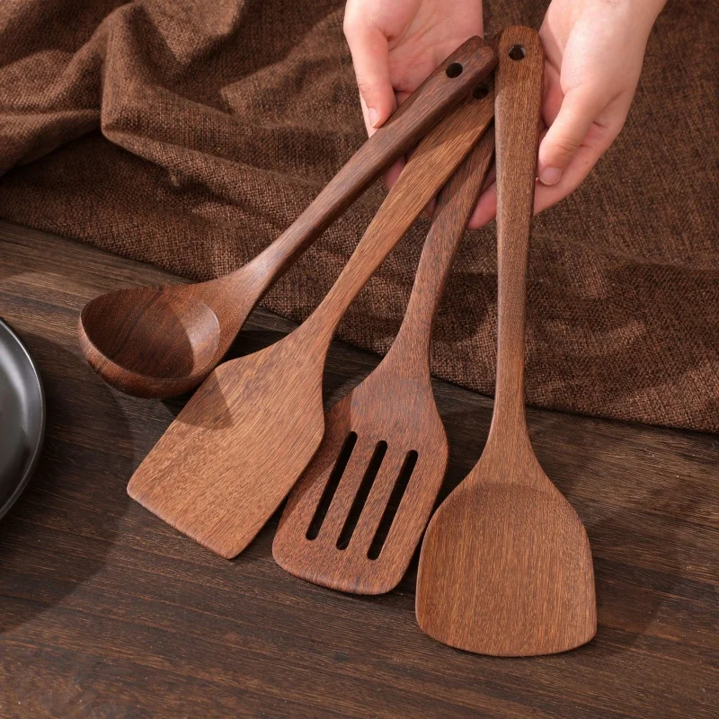 Wooden Spatula Cookware Non-Stick Cooking Spoon High Temperature Resistant Household Spatula Baking Utensil Kitchen Tools