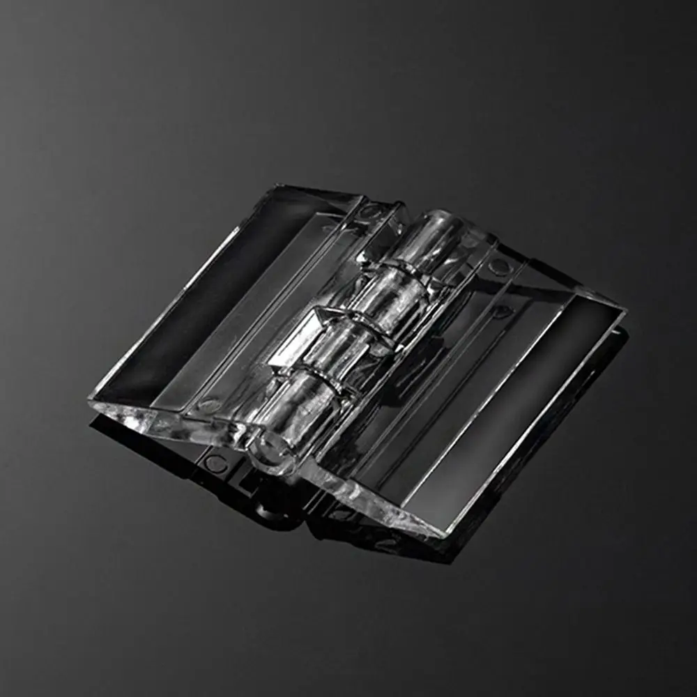 2Pcs Durable Transparent Plastic Folding Hinge Acrylic Clear Door Hinges ABS Foldable Furniture Hardware Cabinet Door