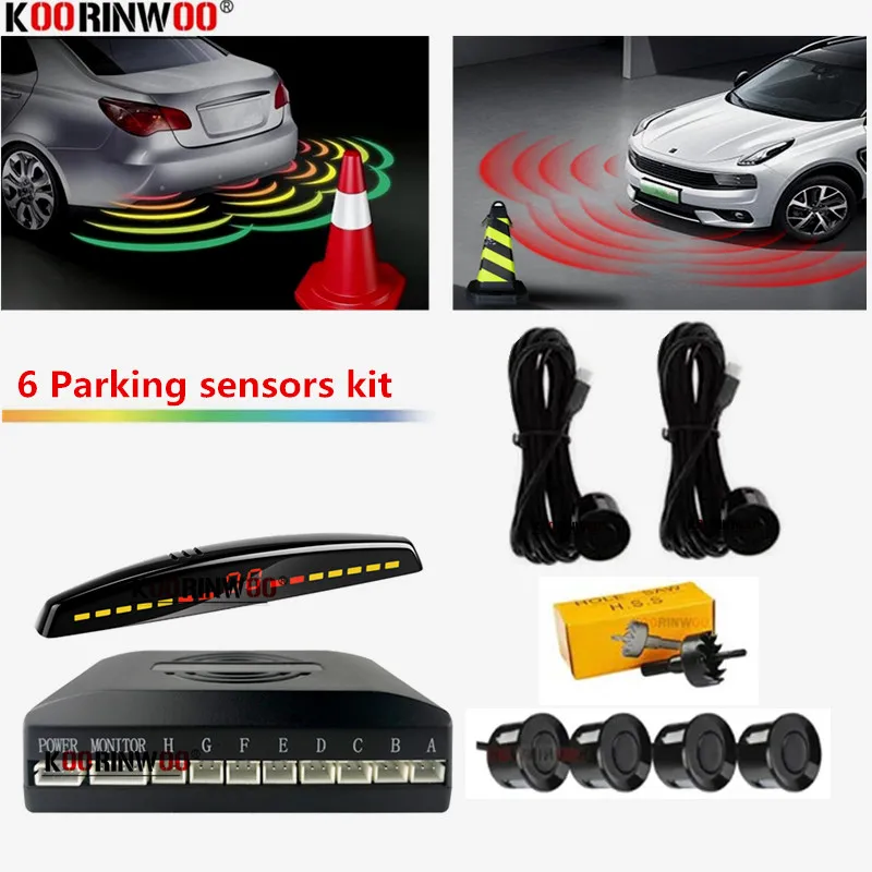 

Комплект парковочных датчиков Koorinwoo: радар для обнаружения слепых зон с LED-экраном, 22 мм, передний и задний, электронные аксессуары для автомобилей