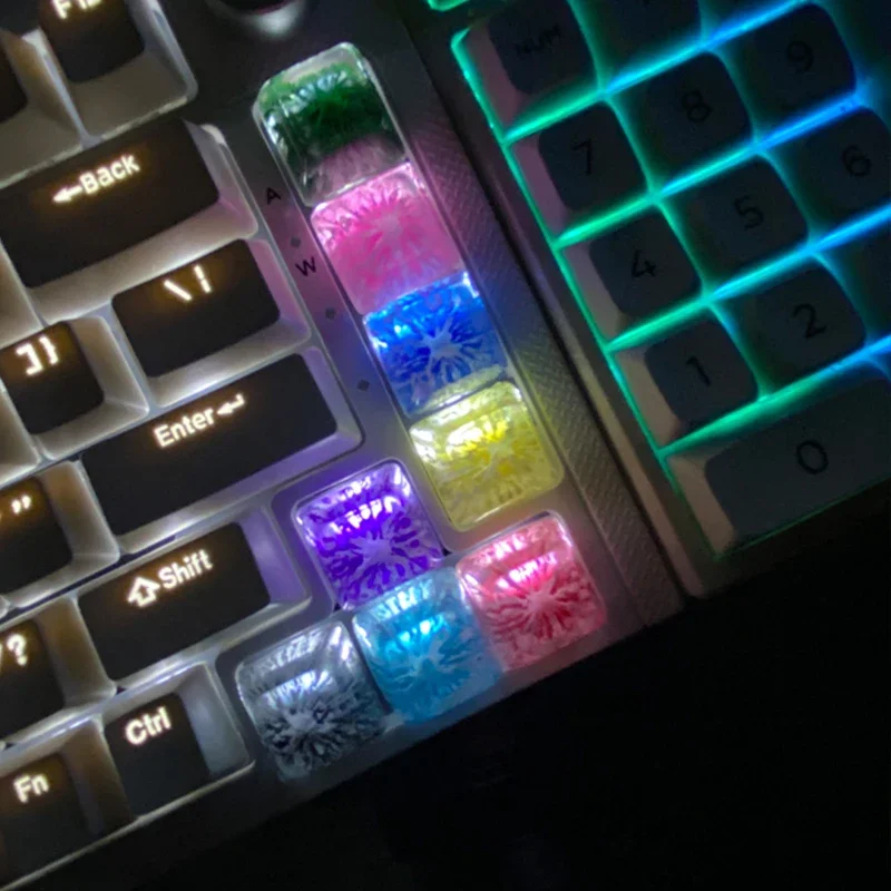 Transparent resin keycap Fuji Snow Mountain transparent three-dimensional modeling mechanical keyboard personalized creative lum