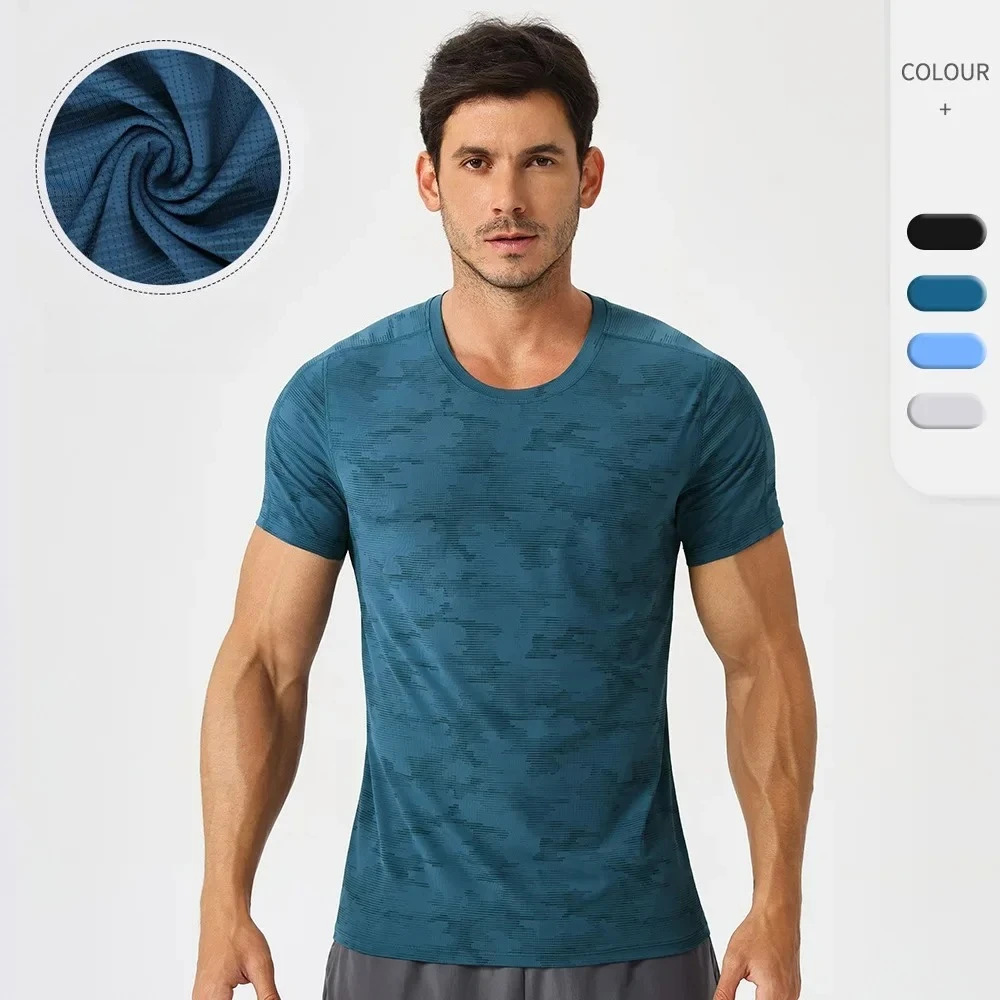 

Summer Gym Training Shirt Breathable Casual Sportswear Quick Dry Summer T-shirts W/ Reflective Stripe Men Running Fitness Tops