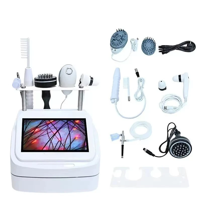 Popular Skin Diagnosis 5 in 1 Hair Loss Forllicle Analysis Treatment Device Scalp Hair Analyzer Machine with Hair Growth
