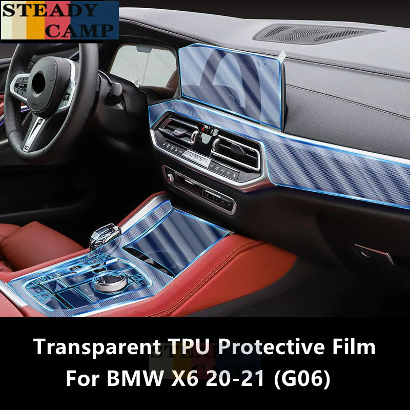 

For BMW X6 20-21 G06 Car Interior Center Console Transparent TPU Protective Film Anti-scratch Repair Film Accessories Refit