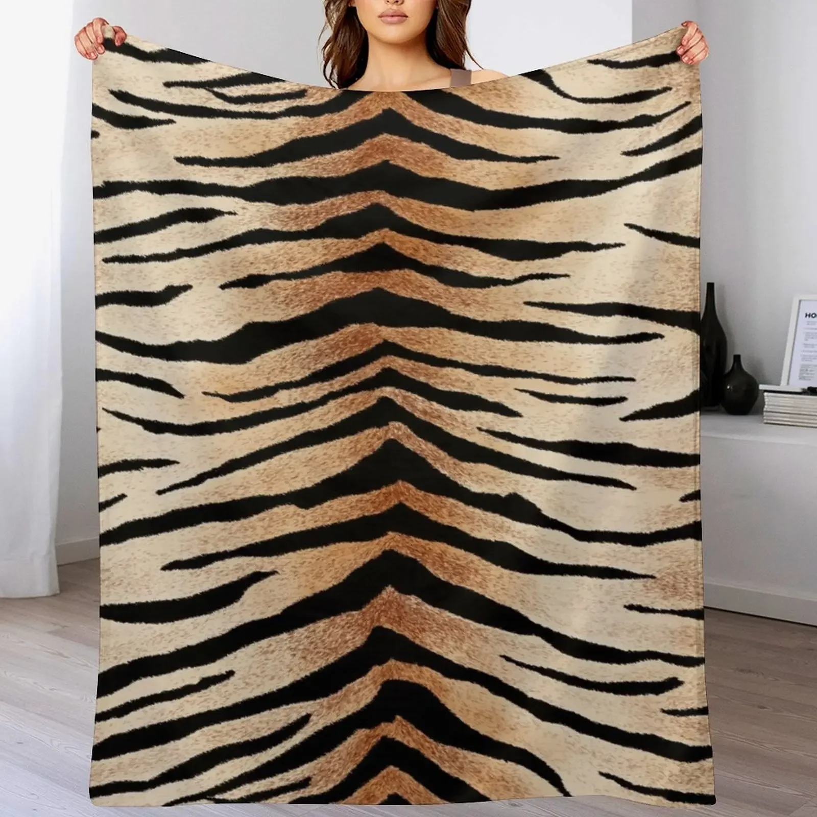 

Exotic Tiger Stripes Print Throw Blanket blankets and throws Hair Fashion Sofas Moving Blankets