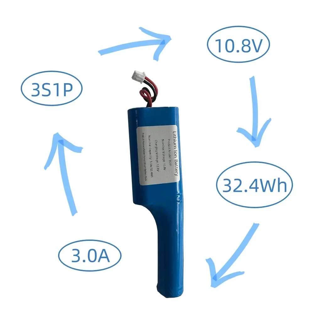3S1P 10.8V 3000mAh Rechargeable Lithium Battery Pack Suitable for Inflation Pump Injection Pump