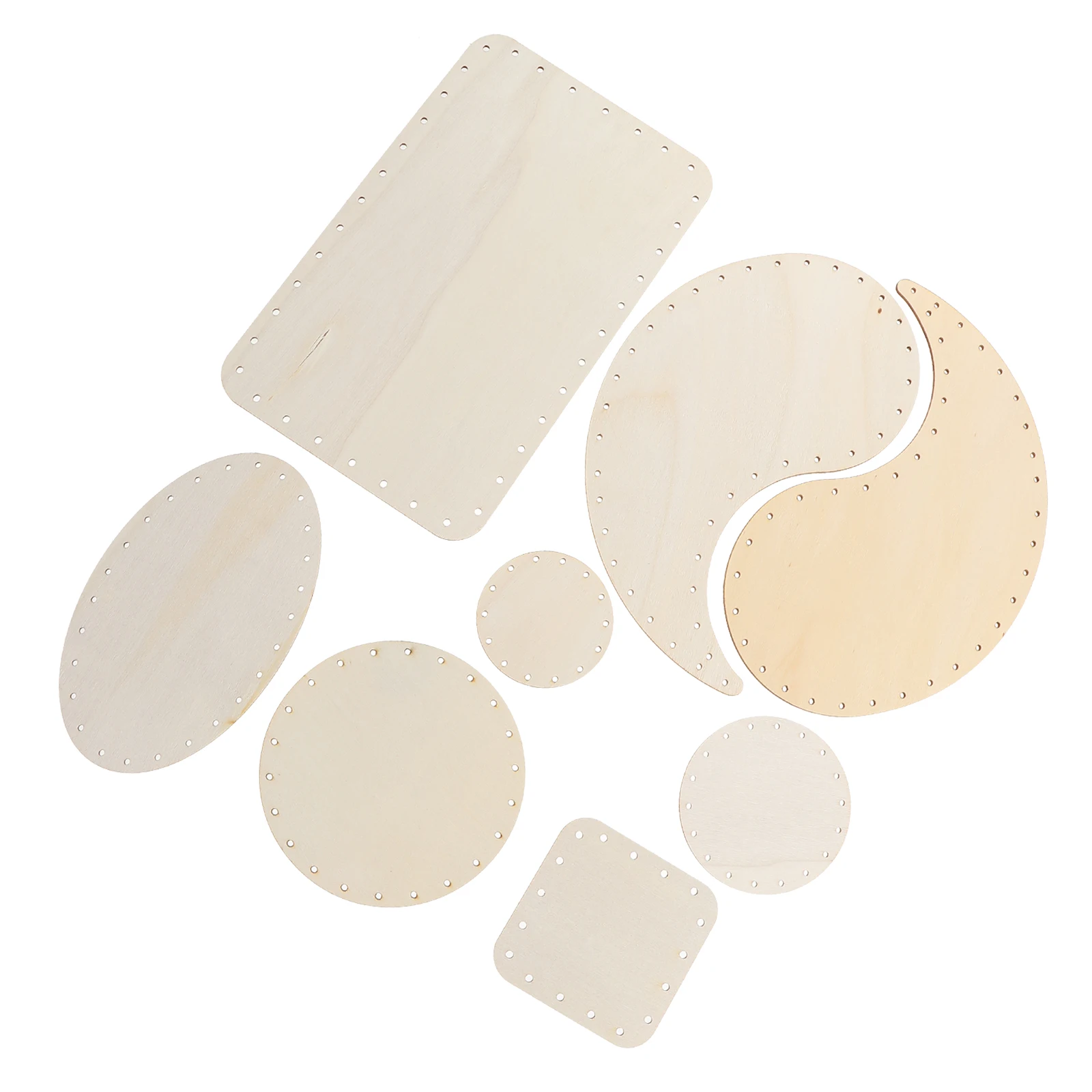 

8pcs Wooden Chips Holes Blank Slices Wall Hanging Graffiti Unfinished DIY Cutouts Wood Decor Craft Supplies Sewing Accessories