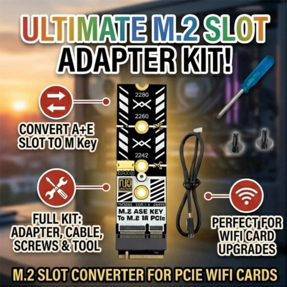 M.2 M Key to AE Key Adapter Card PH4203 NVMe To M.2 WiFi Wireless Network Card Converter For 2280 2260 2242 Mainboard