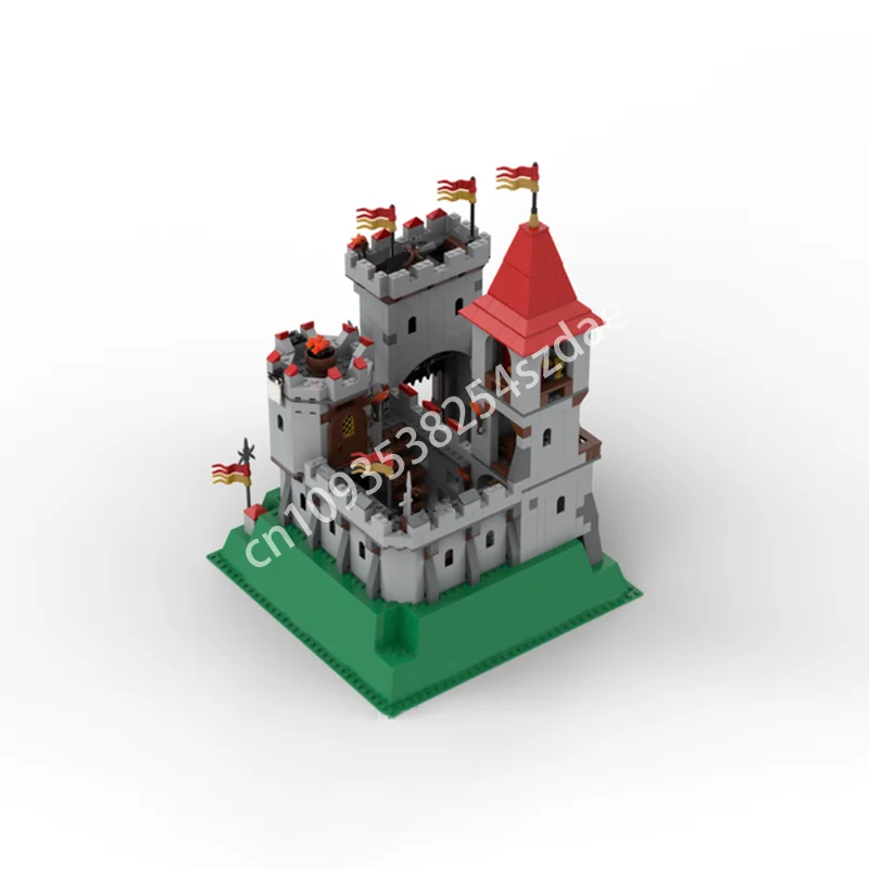 840PCS Moc König der Schloss Architektur Modell Bausteine DIY Kreative Montage Ziegel Kinder Urlaub Geschenk