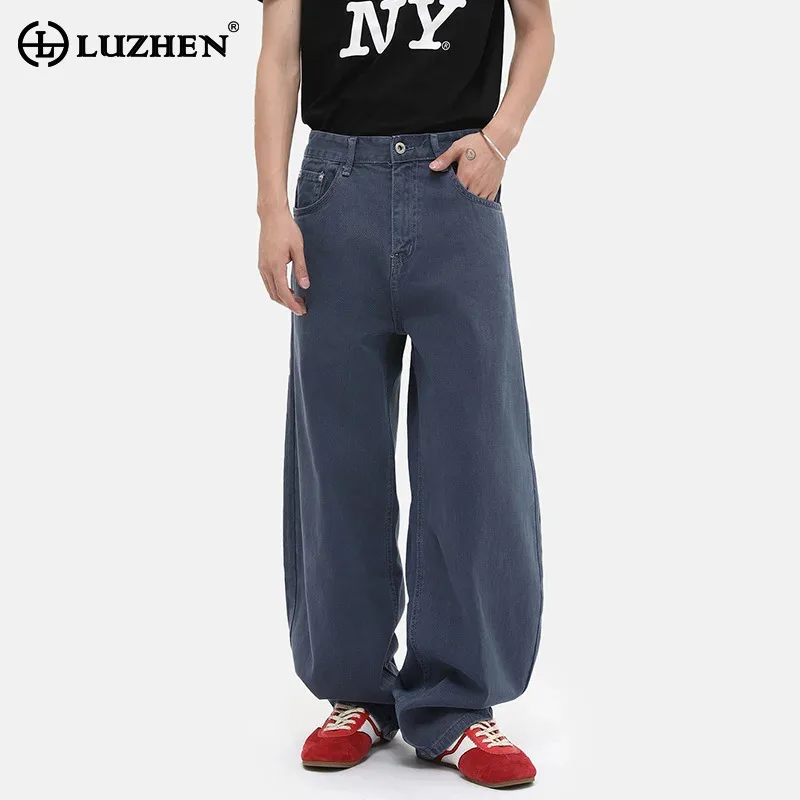 

LUZHEN Simple Original Straight Casual Jeans Men's 2025 New Loose High Quality Wide Leg Denim Pants Fashion Male Clothes JY2991