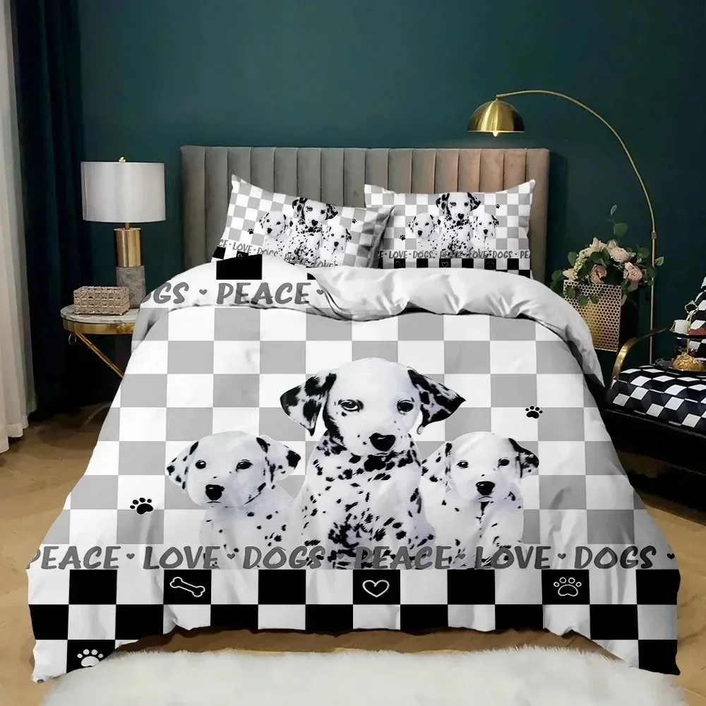 Cartoon Dog Duvet Cover Set Multicolor Watercolor French Bulldog Bedding Set for Girl Boy Polyester Puppy Theme 3D Quilt Cover