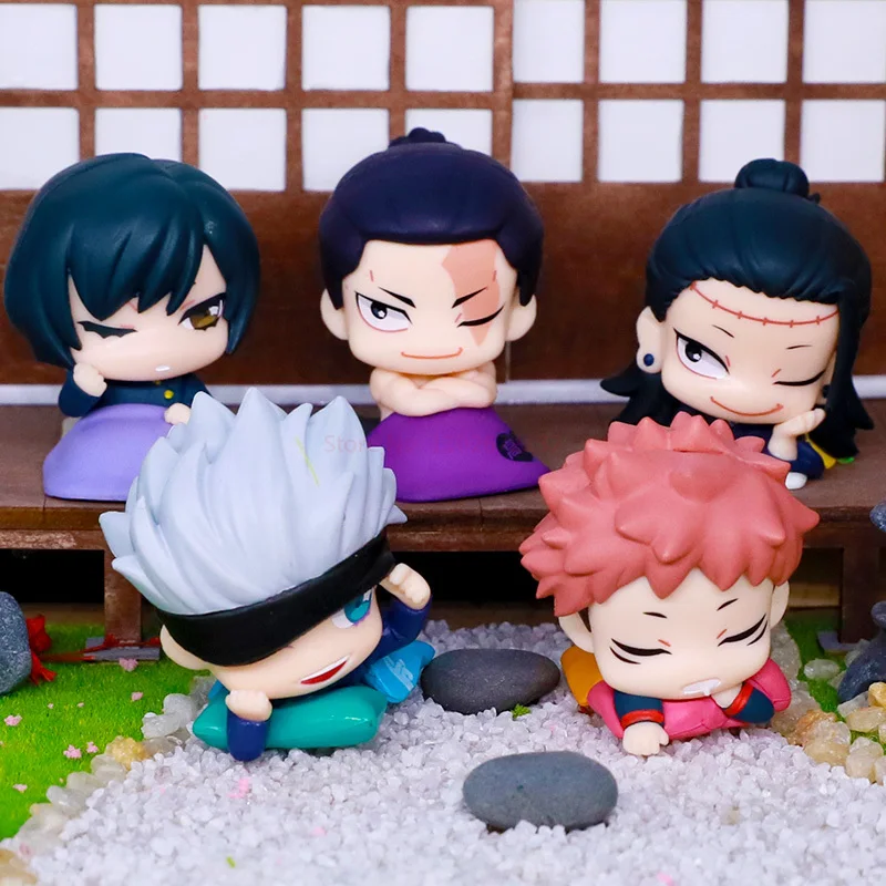 Mini Jujutsu Kaisen Sleeping Figure Gojo Satoru Itadori Yuji Megumi Maki Toge bambole modello in Pvc figurine da collezione giocattoli carini