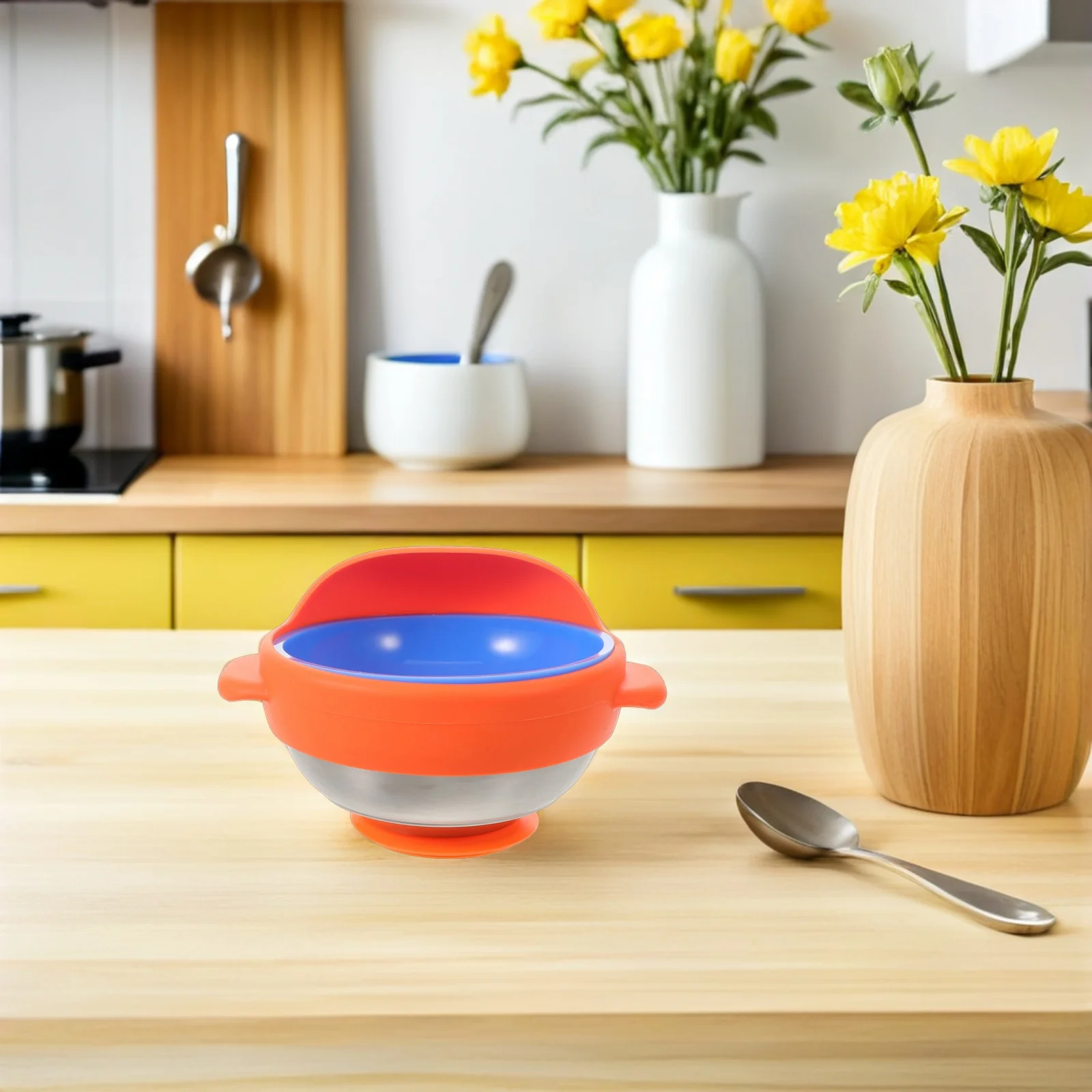 

Nursing Feeding Bowl For Elderly Disabled Non-Slip Suction Base Spill-Proof Silicone Design | Adaptive Dining Tool Senior