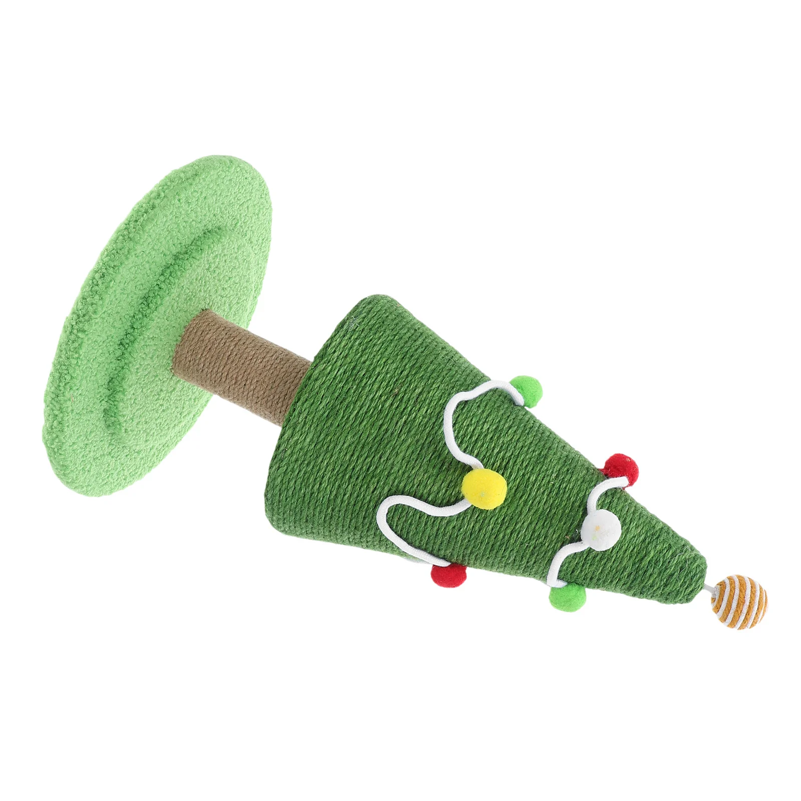 

20.83 Inch Christmas Cat Scratching Post Natural Sisal Vertical Kitten Scratcher Sturdy Base Holiday Pet Furniture Protector