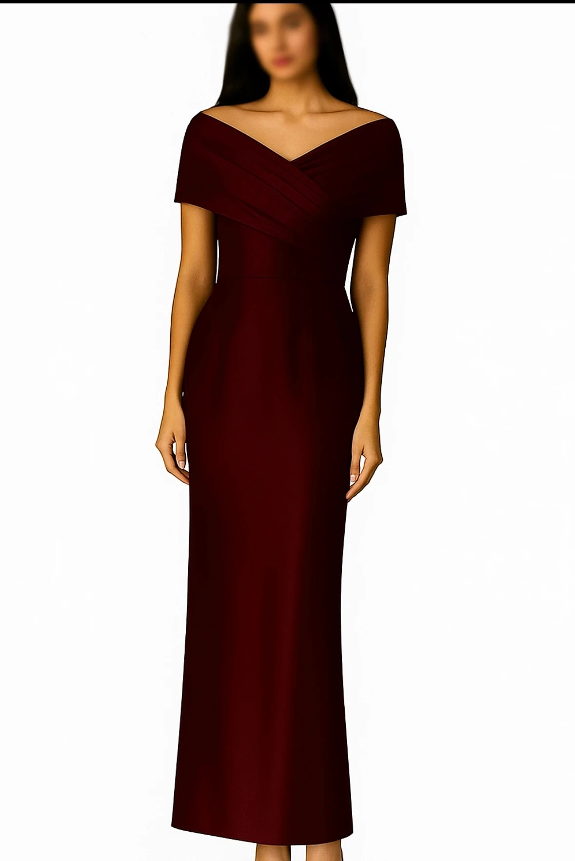 

Ciynsia Burgundy V-Neck Off Shoulder Evening Dresses Long Formal Dress 2026 Simple Elegant Prom Gowns Party Women Customized
