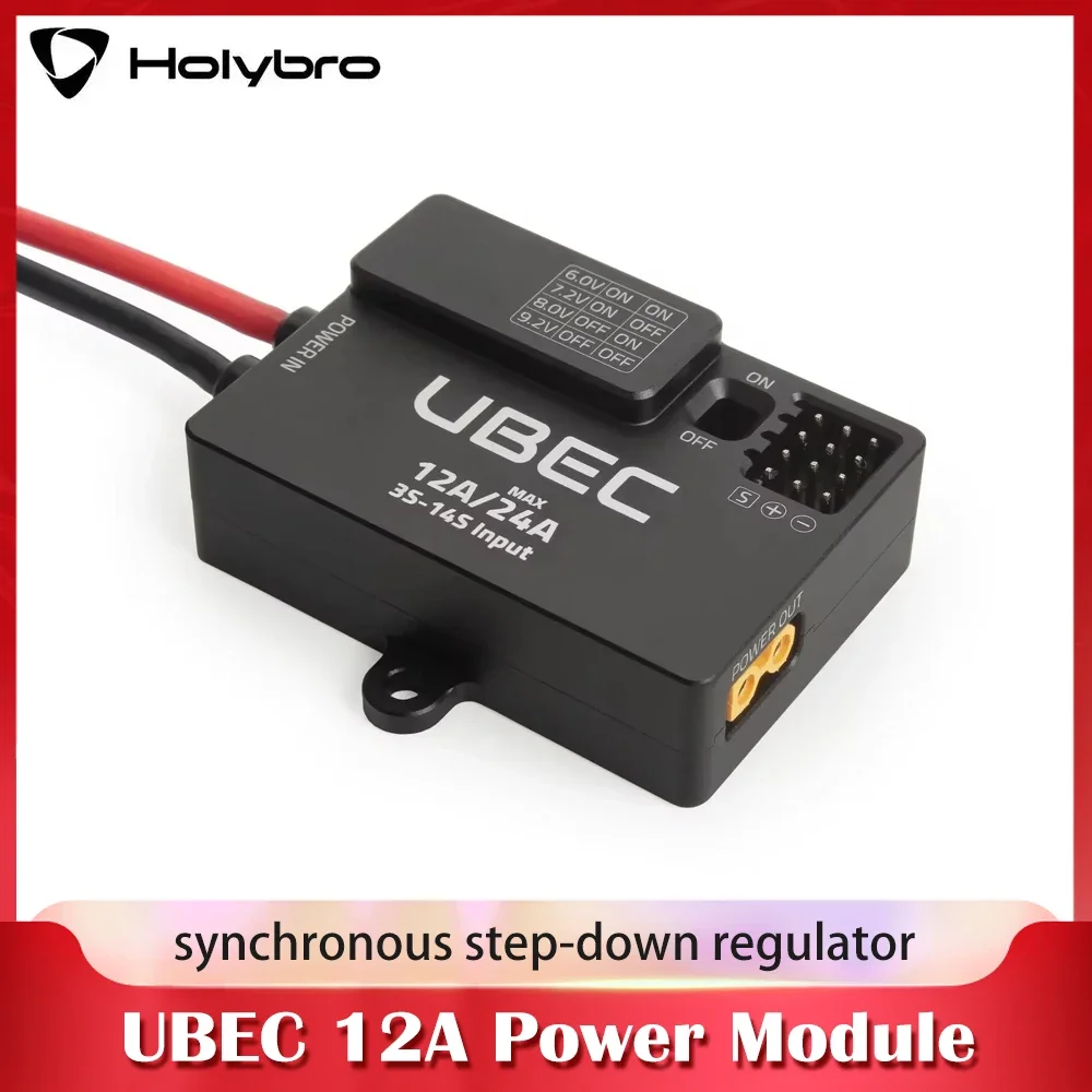 HolyBro UBEC 12A (3-14S) XT30 High Efficiency DC-DC Regulator Chip 4-channel Parallel Header Pin Outputs for servos