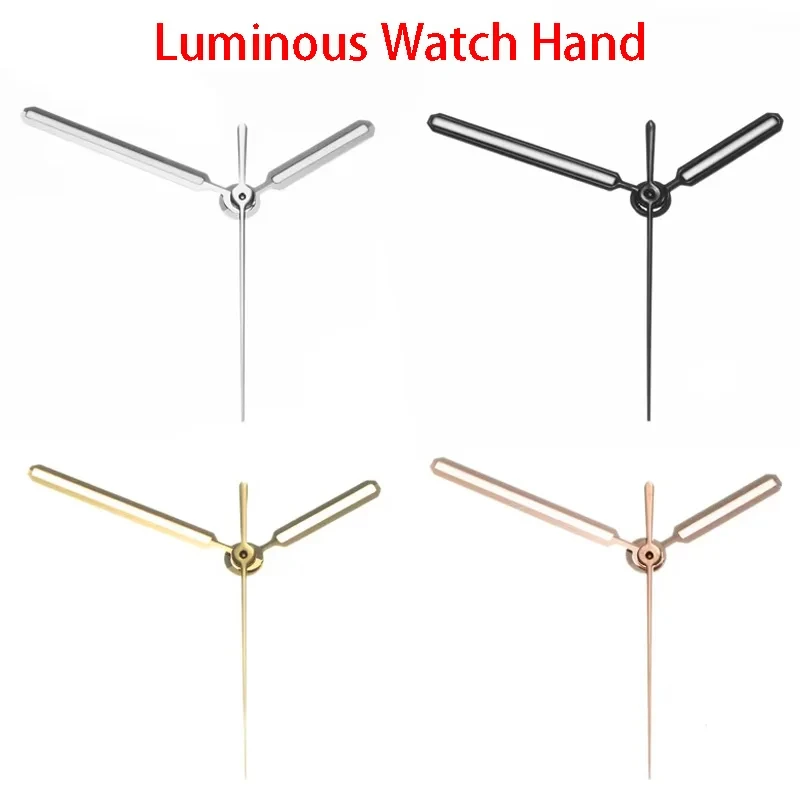 Green Luminous Watch Hands Set for NH35/NH36 Movement Modified Watch Pointers 8.5*12.5*12.5mm 3Pins Needles Vintage Accessories