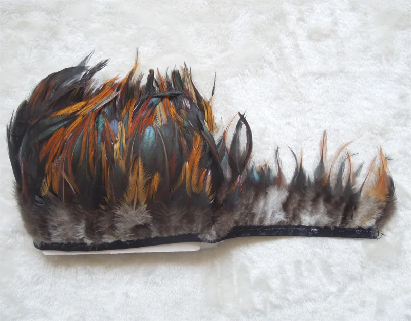 10Yards/lot!10-15cm height  NATURAL Chinese Rooster Saddle Feather Tirm,Chicken Feather Fringe,Chicken Feathers,Chicken