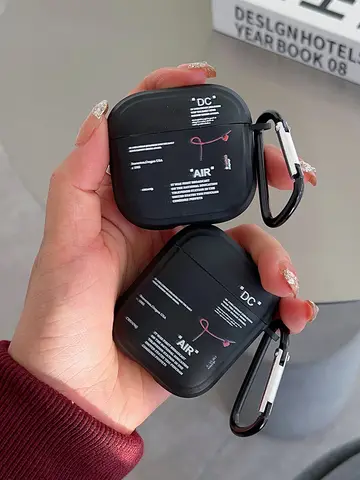 Funda de silicona antideslizante con estilo para Apple Airpods 4, 3, 2, funda para auriculares Bluetooth para Airpods Pro, bolsa negra para novio