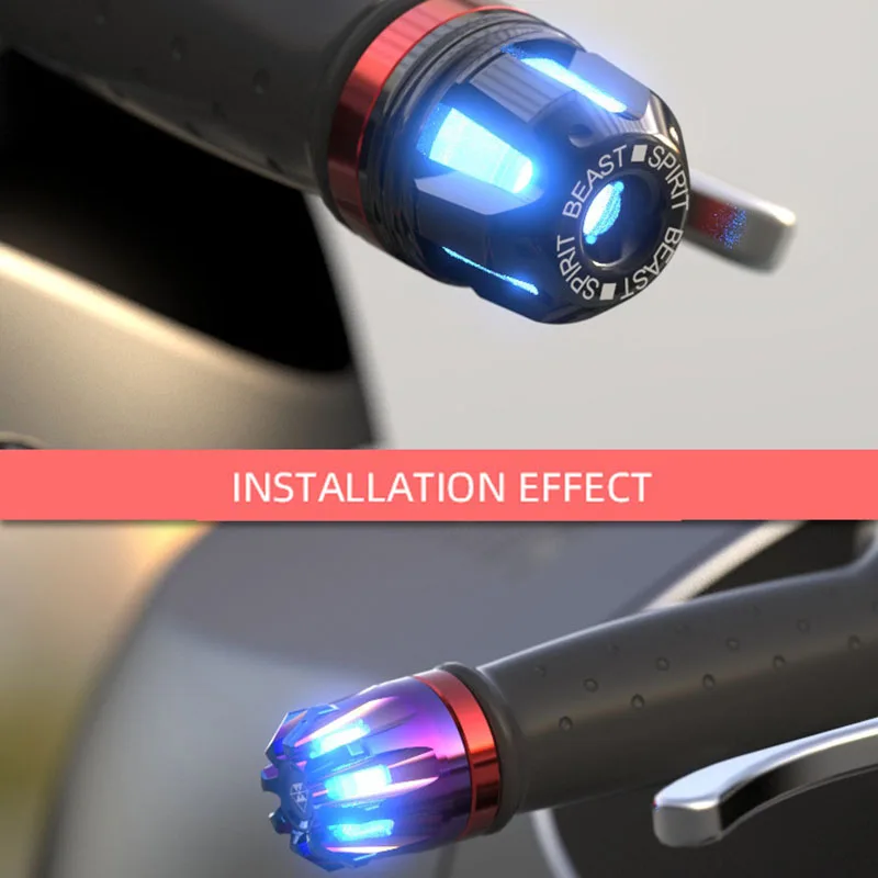 Motorcycle Handlebar Balance Head Universal Inner Diameter 1.3-2CM Grips Protection Led Signal Lights Modified Handlebar