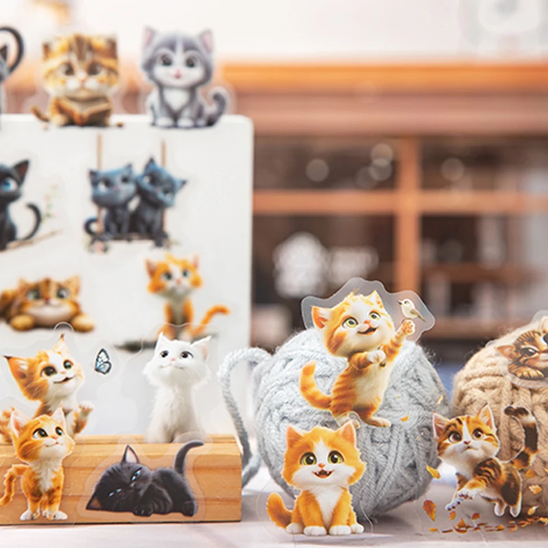 100 قطعة مفتوحة مواء مواء دمية سلسلة جزء كبير ملصقات الحيوانات الأليفة كتيب الكولاج DIY بها بنفسك سكرابوكينغ بطاقات المعايدة المغلفات بطاقة بريدية #2