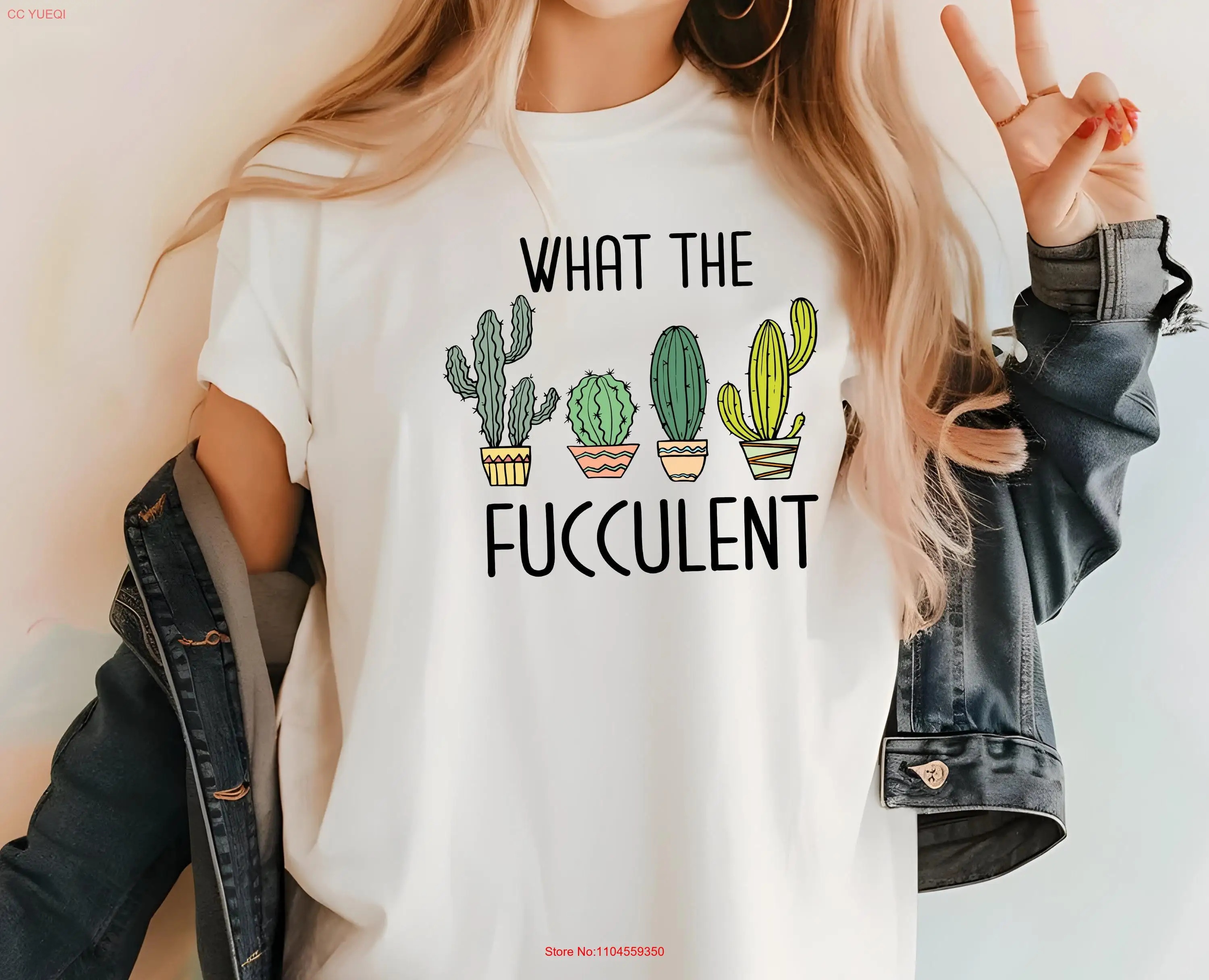 What The FucculenT T Shirt SucculenT Plant Lover Mom Cute Botanical long or short sleeves