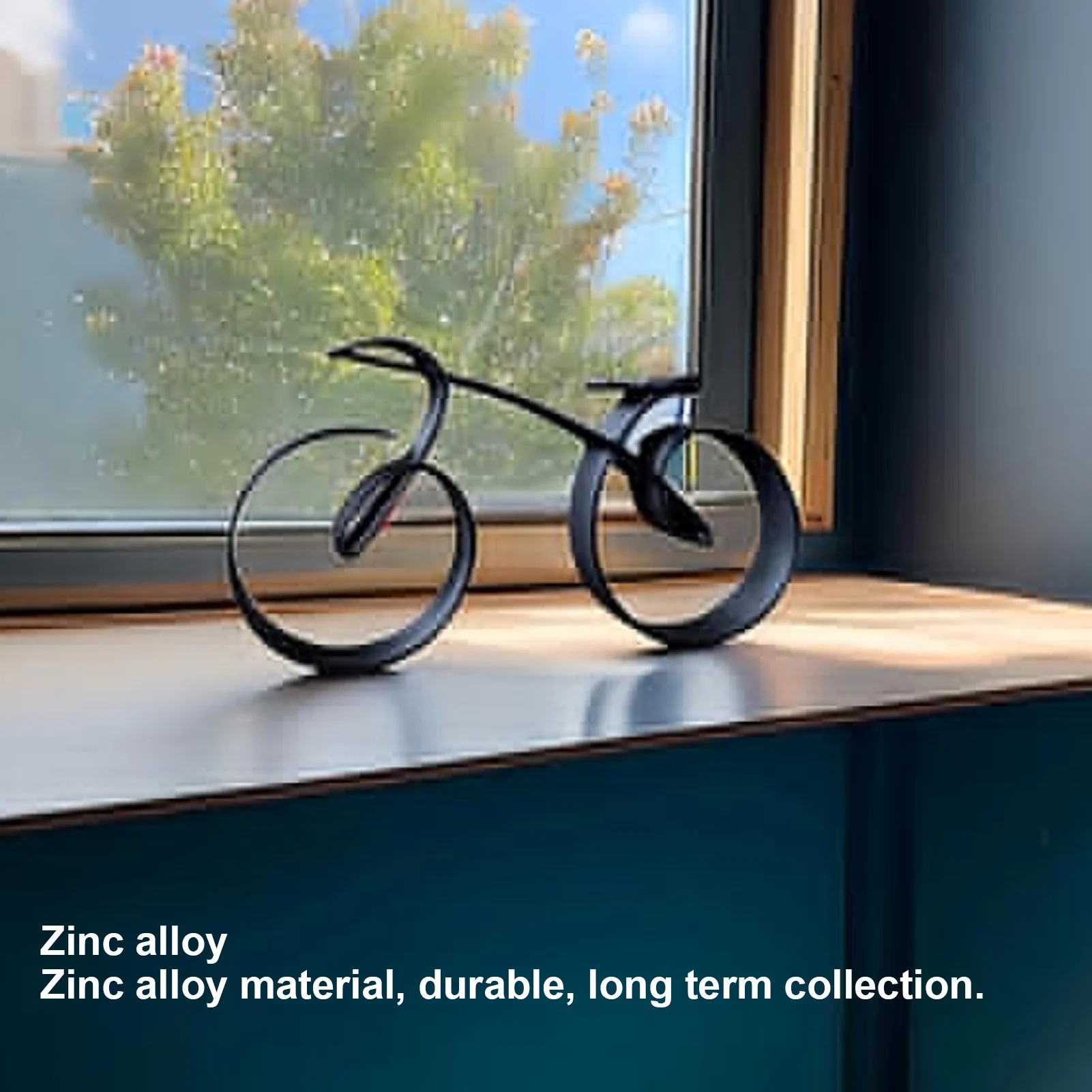 Bicycle Statues Creative Modern Minimalistic Abstract Wireframe Style Sculpture Zinc Alloy Art Bike Figurine Home Decoration