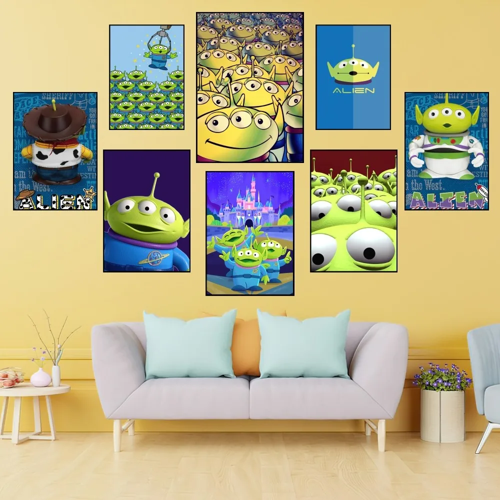 Disney Cartoon Toy Story Alien Poster Prints Wall Painting Bedroom Living Room Decoration Office Home