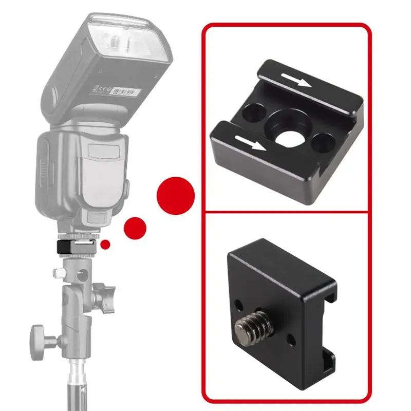A003 1Set 1/4 Thread Cold Hot Shoe Mount Adapter for DSLR Camera Cage Rig /Flash /LED Light /Microphone /Monitor Mounting