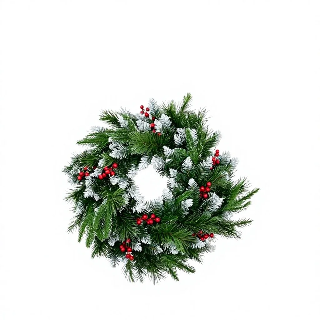 Imitation Plant Pine Grass Christmas Wreath Handmade PE+PVC Material Realistic Look Never Wilts Indoor Outdoor Door Wall Hanging