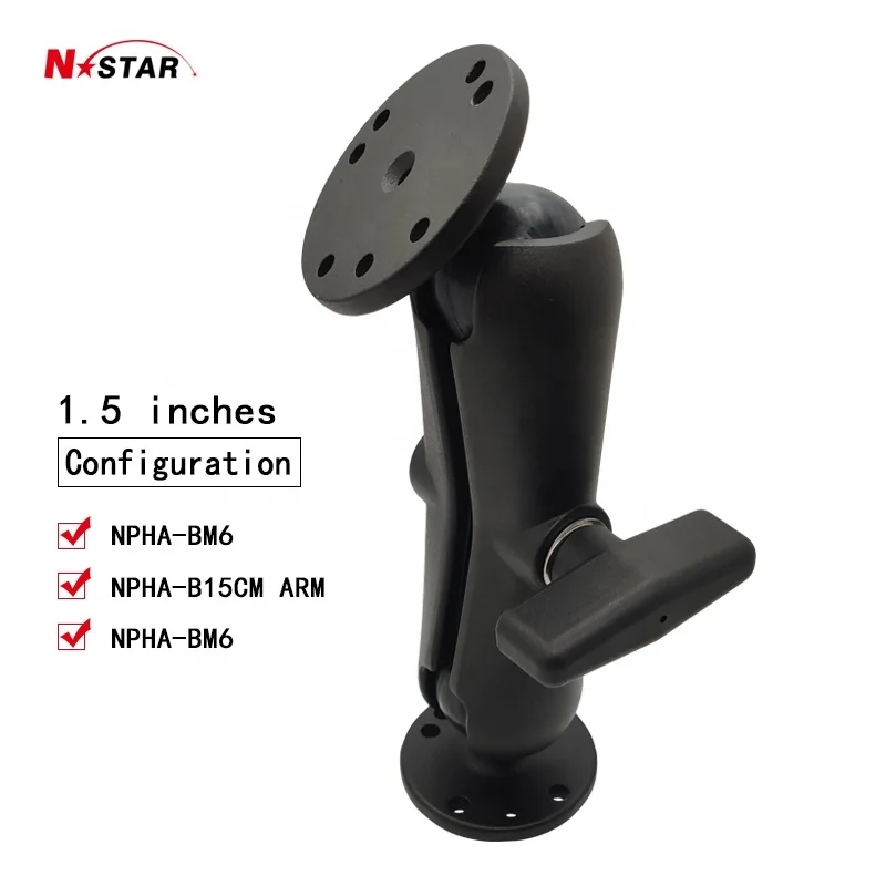 NStar Mount Car Stand Drill Down Ball Mount for Ram 1.5'' Plate for Truck Forklift Suction Motorbike Phone Holder