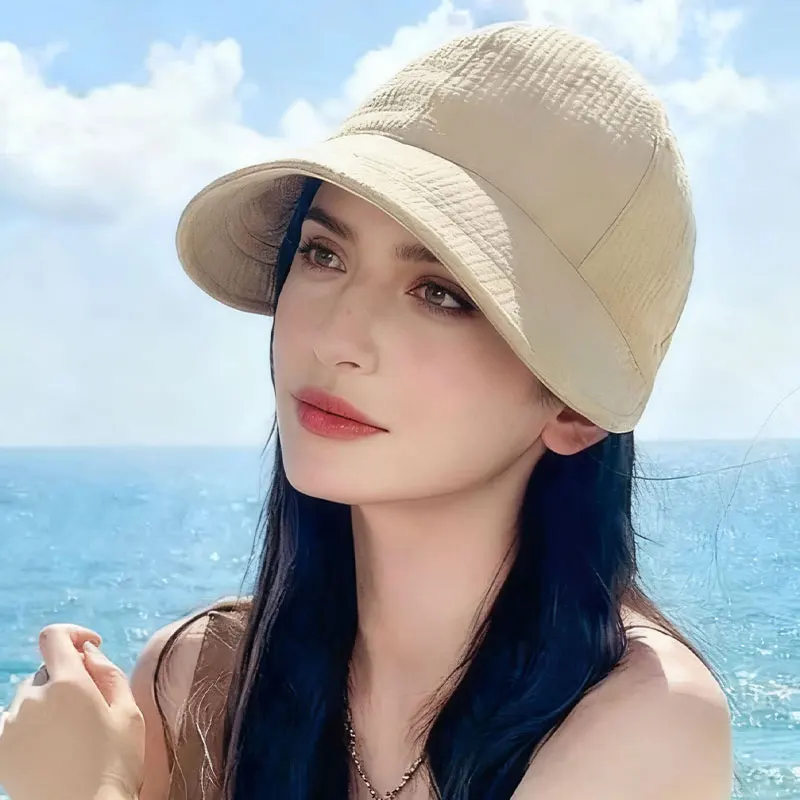 Waffle Pattern Casual Versatile Bucket Hat Fashionable Sunshade and UV Protection