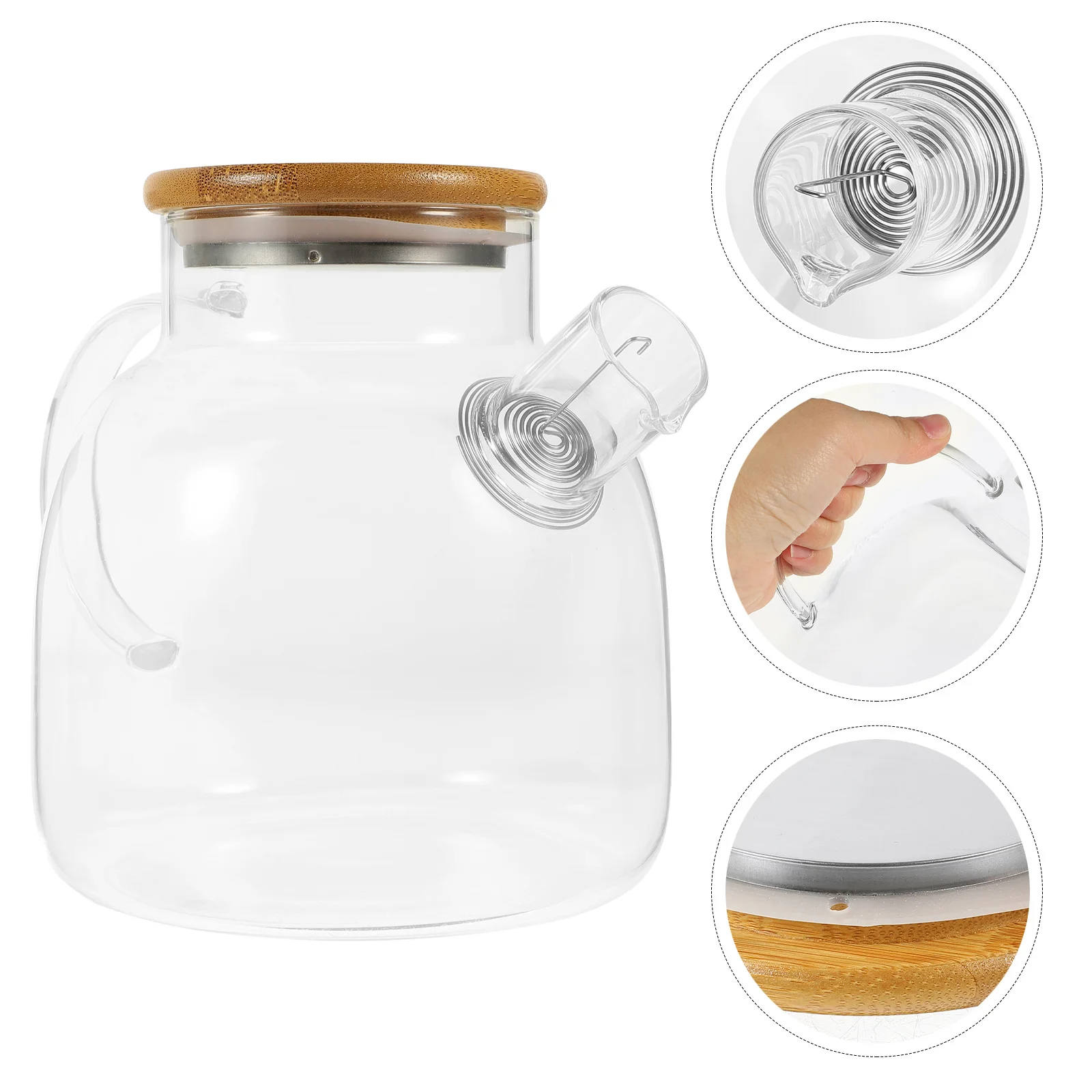 

Classic Small Glass Tea Pot Tearoom Use Clear Transparent Teapot Handheld Household Flower Tea Kettle Glass Teapot