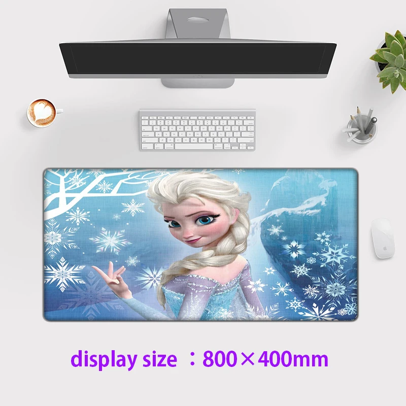 Disney Cartoon Frozen Elsa XXL Mouse Pad Gamer Accessory Hot Large Computer Lock Edge Keyboard Mat Anime Strange Dropshipping