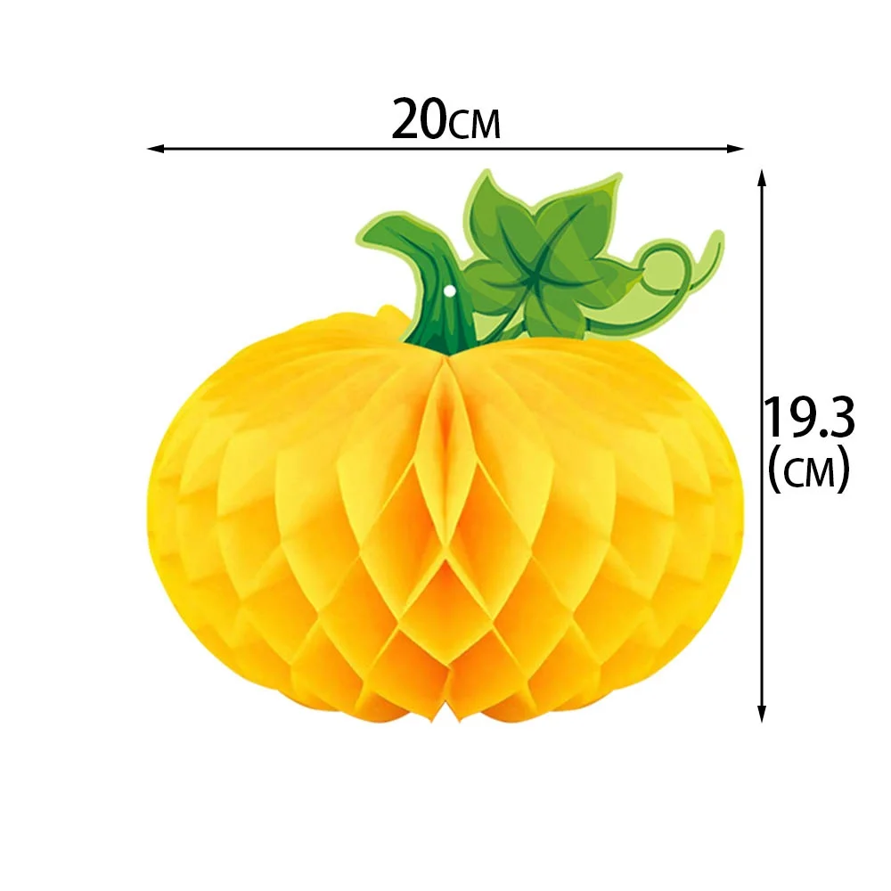 3Pcs/set Pumpkin Chestnut 3D Honeycomb Pendant Thanksgiving Halloween Party Decoration Honeycomb Pendant Autumn Harvest Festival view 6