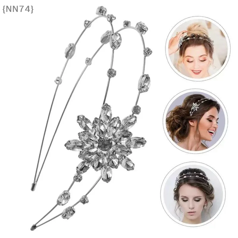 

Изысканный блестящий ободок для волос со стразами в виде цветка, свадебный головной убор, аксессуар для повседневной прически, легкий люксовый аксессуар для волос【W4】